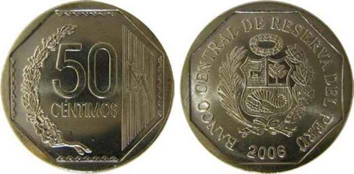 peruvian 50 centimos coin